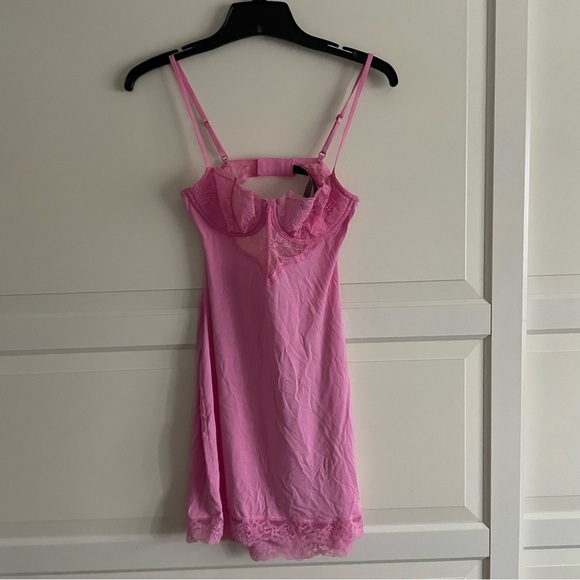 New! Victoria's Secret Wicked Modal & Lace Mini Slip Pink Hibiscus 22805 - Picture 3 of 13